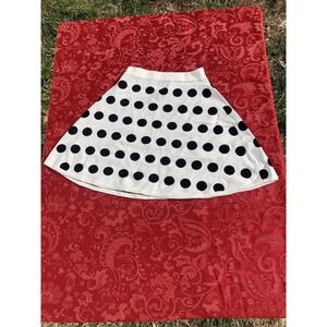 HYPR Women White Black Casual Skirt Small Medium Polka Dot Short Spring Summer